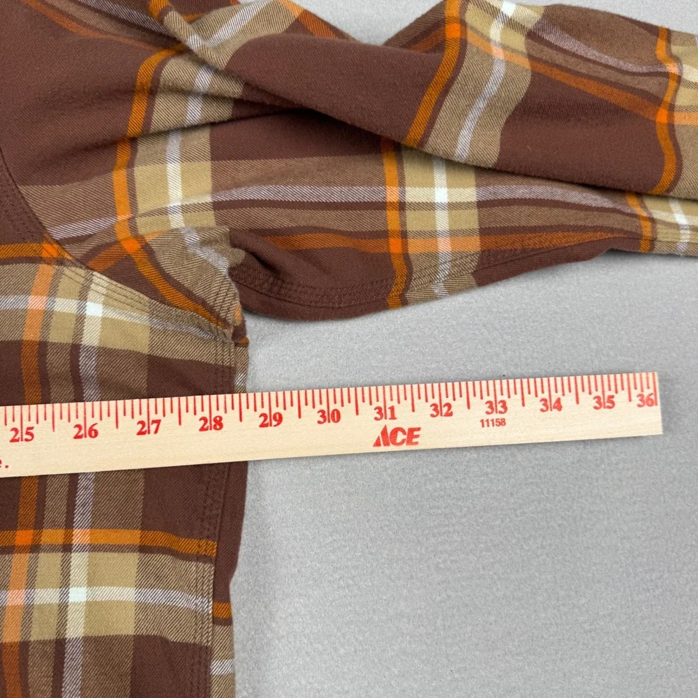 Carhartt Rugged Flex Plaid Flannel Shirt Mens 2XL Brown Orange TW5945-M Relaxed - Picture 7 of 9
